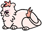 A kity. From far away, a lioness, with a frock of coral hair, sits, watching.